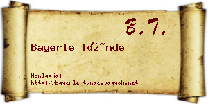 Bayerle Tünde névjegykártya